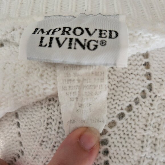 Authentic Vintage 90's Crochet Grandma cardigan white - Picture 4 of 4